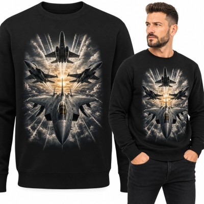 Bluza męska bez kaptura - eskadra myśliwców wojskowych