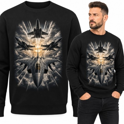 Bluza męska bez kaptura - eskadra myśliwców wojskowych