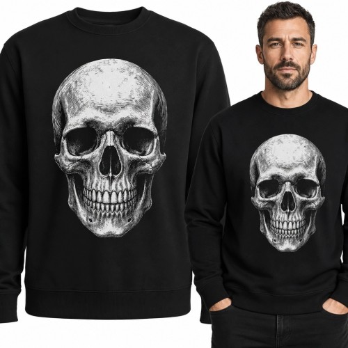 Bluza męska bez kaptura - realistyczna czaszka