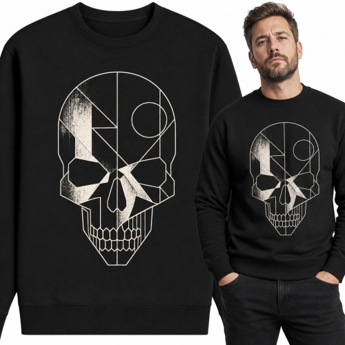 Bluza męska bez kaptura - geometryczna czaszka