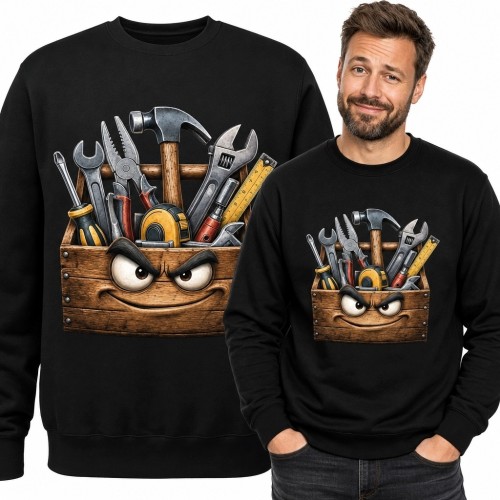 Bluza męska bez kaptura - gniewna skrzynka narzędziowa