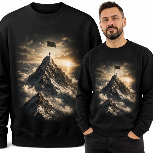 Bluza męska bez kaptura - zdobywca na górskim szczycie