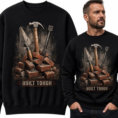 Bluza męska bez kaptura dla budowlańca „Built Tough” - narzędzia murarskie