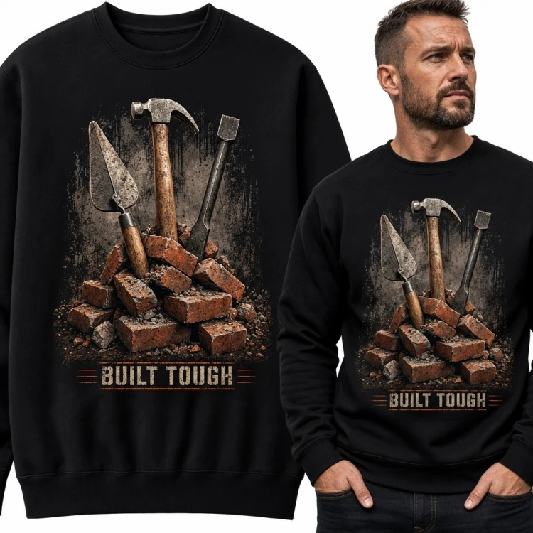 Bluza męska bez kaptura dla budowlańca „Built Tough” - narzędzia murarskie