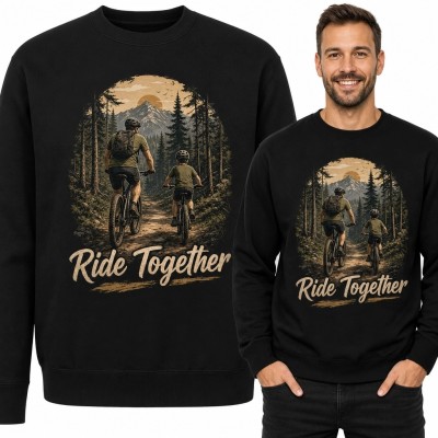 Bluza męska bez kaptura „Ride Together” - rowerzyści na górskim szlaku