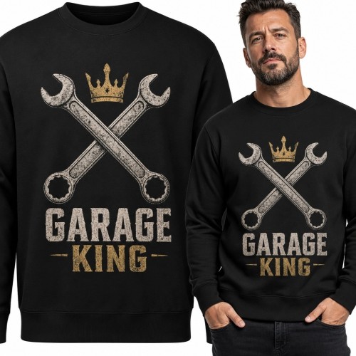 Bluza męska bez kaptura dla mechanika - klucze i „Garage King”