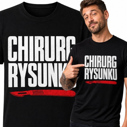 Koszulka męska „Chirurg rysunku” ze skalpelem - dla rysownika