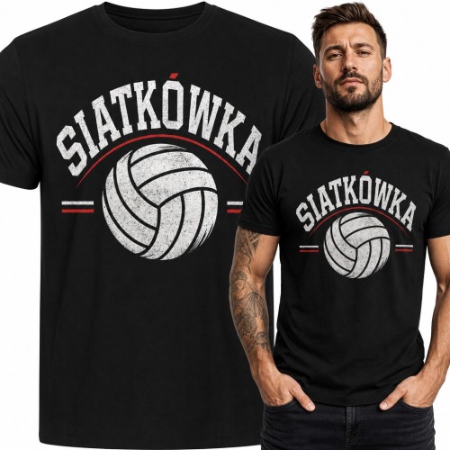 Koszulka męska „Siatkówka” z piłką siatkową dla siatkarza