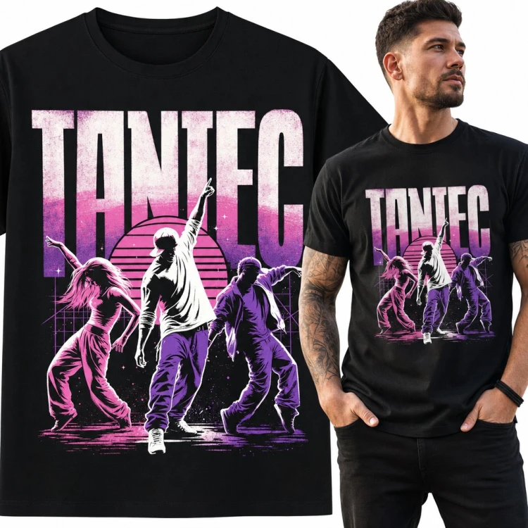 Koszulka męska „Taniec” - tancerze hip-hop i retro słońce dla tancerza