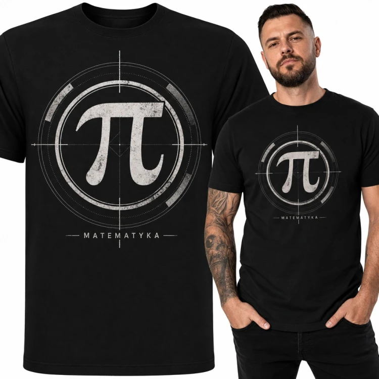 Koszulka męska „Matematyka” - symbol liczby pi w celowniku