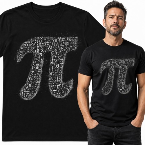 Koszulka męska z literą Pi z wzorów matematycznych - dla matematyka