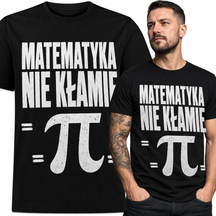 Koszulka męska „Matematyka nie kłamie” z symbolem liczby pi - dla matematyka