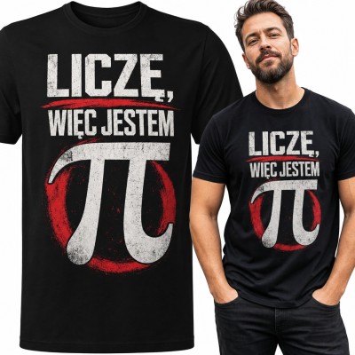 Koszulka męska „Liczę, więc jestem π” - matematyczny humor dla matematyka