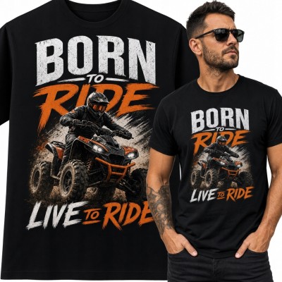 Koszulka męska z quadem off-road „Born to Ride” - dla miłośnika ATV