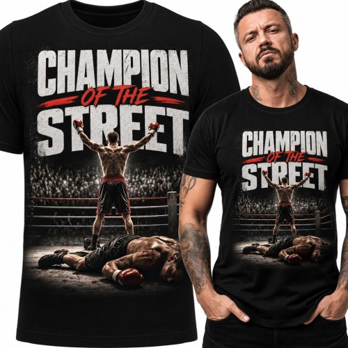 Koszulka męska bokserska „Champion of the Street” - zwycięzca na ringu