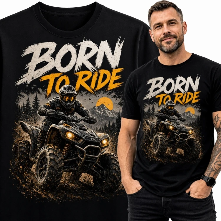Koszulka męska z quadem „Born to Ride” - off-road