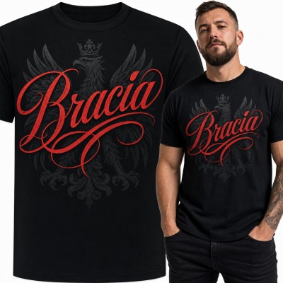 Koszulka męska „Bracia” z orłem w koronie