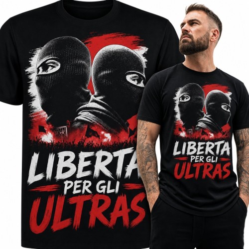 Koszulka męska „Liberta per gli ultras” - zamaskowani kibice na stadionie