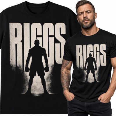 Koszulka męska „Riggs” z sylwetką boksera w rękawicach