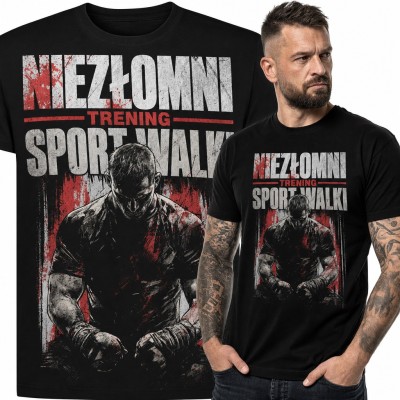 Koszulka męska „Niezłomni trening sport walki” - zawodnik MMA z bandażami na dłoniach
