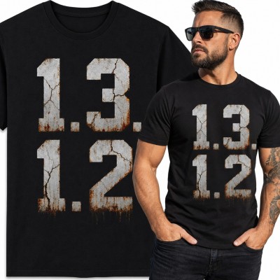 Koszulka męska „1.3.1.2” - kibicowski kod w stylu spękanego betonu