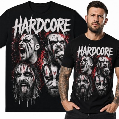 Koszulka męska „Hardcore” - wokaliści w corpse paint dla metalowca