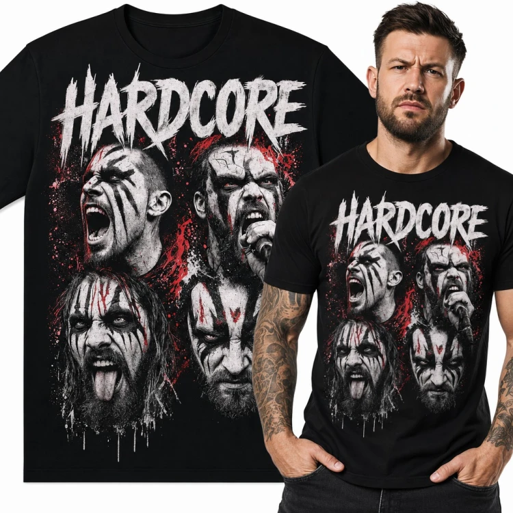 Koszulka męska „Hardcore” - wokaliści w corpse paint dla metalowca