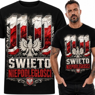 Koszulka męska „11 11 Święto Niepodległości” z orłem w koronie
