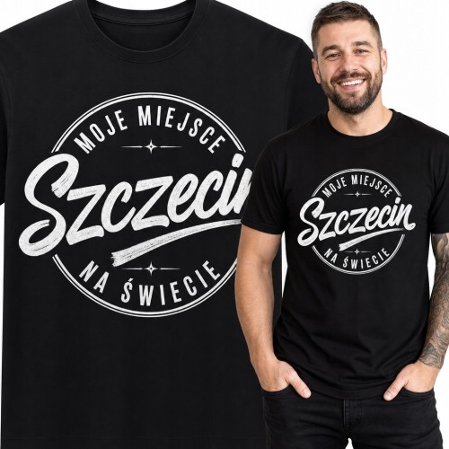 Koszulka męska „Szczecin” - lokalny nadruk retro