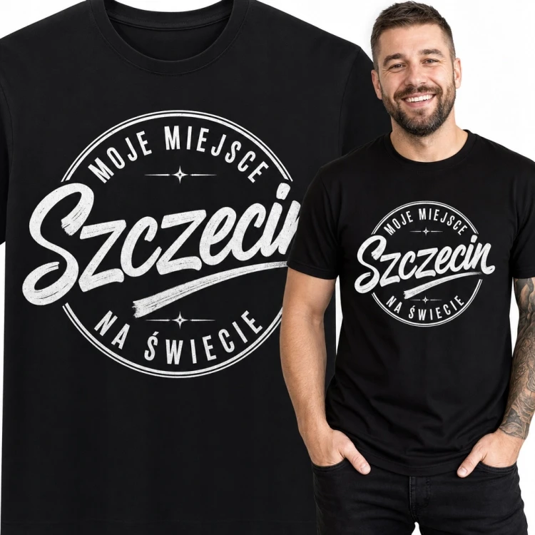 Koszulka męska „Szczecin” - lokalny nadruk retro