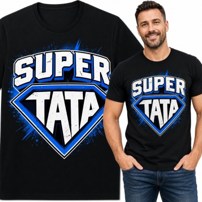 Koszulka męska „Super Tata” z emblematem superbohatera