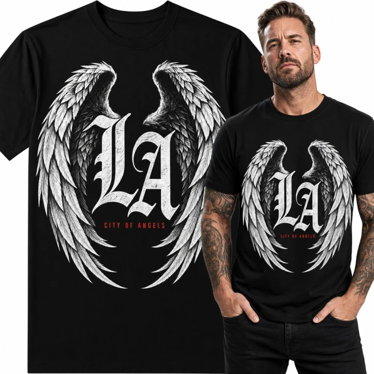 Koszulka męska „LA” - anielskie skrzydła Los Angeles City of Angels