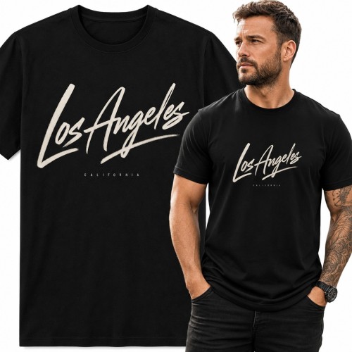 Koszulka męska „Los Angeles” - odręczny napis California