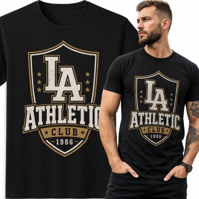 Koszulka męska „LA Athletic Club 1986” - herb college z gwiazdkami