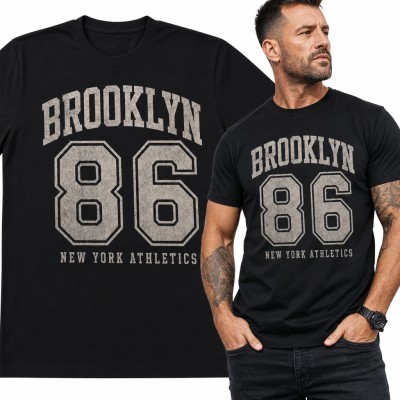 Koszulka męska „Brooklyn 86 New York Athletics” w stylu varsity