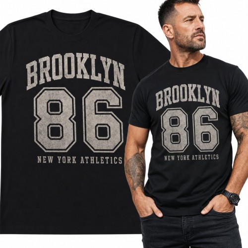 Koszulka męska „Brooklyn 86 New York Athletics” w stylu varsity