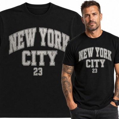 Koszulka męska „New York City 23” - uniwersytecki napis w stylu varsity