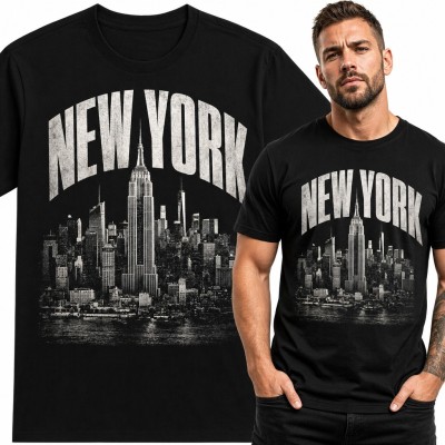 Koszulka męska „New York” - panorama Manhattanu z Empire State Building