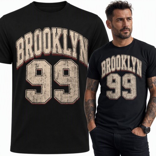 Koszulka męska „Brooklyn 99” - retro napis w stylu college