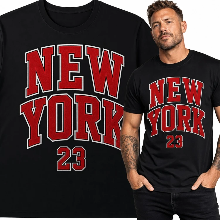 Koszulka męska „New York 23” - napis varsity w stylu college