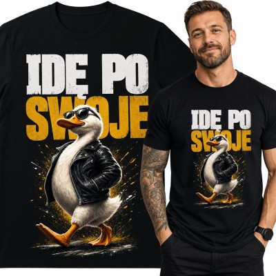 Koszulka męska kaczka w okularach i ramonesce „Idę po swoje”