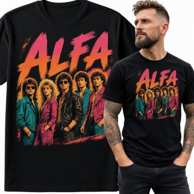 Koszulka męska „Alfa” - retro zespół rockowy z lat 80