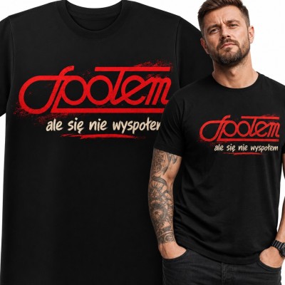 Koszulka męska „Społem ale się nie wyspołem” - parodia logo z PRL