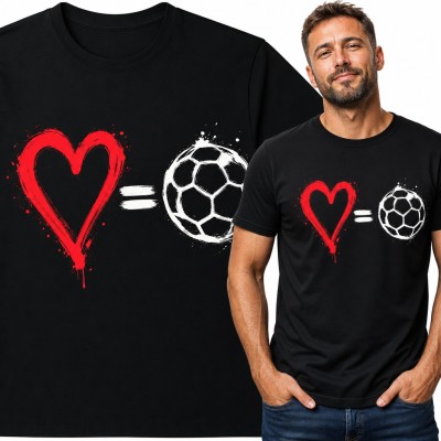 Koszulka męska piłka nożna z sercem - miłość do futbolu dla piłkarza