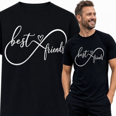 Koszulka męska „Best friends” - znak nieskończoności z serduszkiem dla przyjaciela