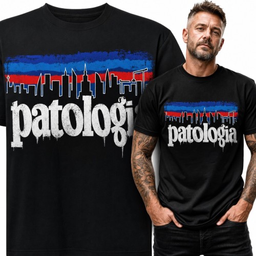 Koszulka męska „Patologia” - panorama Warszawy z Pałacem Kultury