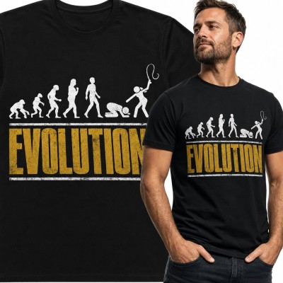 Koszulka męska „Evolution” - ewolucja człowieka zakończona pod pantoflem