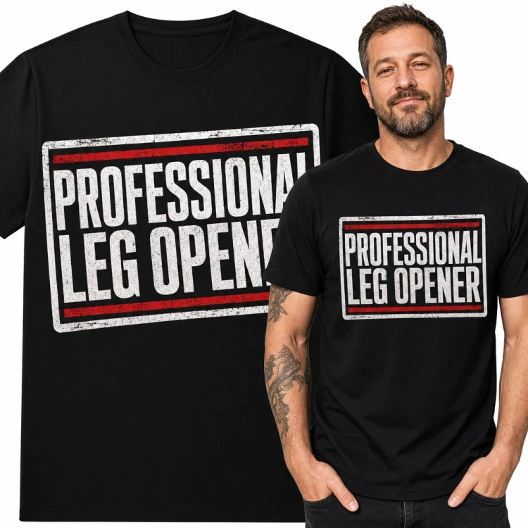 Koszulka męska „Professional leg opener” - dwuznaczny żart dla podrywacza