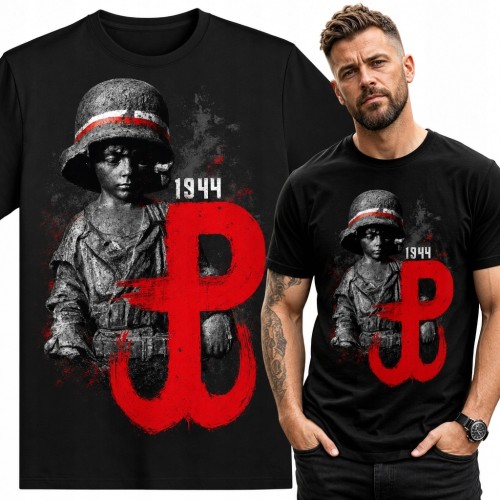 Koszulka męska patriotyczna z powstańcem „Polska Walcząca - 1944”