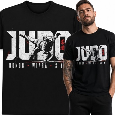 Koszulka męska z judoką „Judo” - „Honor - wiara - siła”